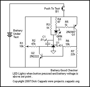 Battery Good Battery Checker Circuit