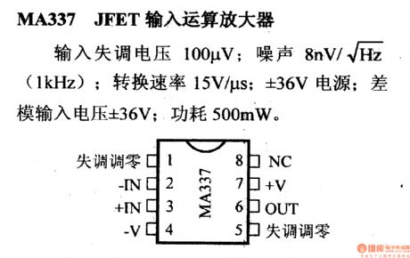 MA337 JFET input op amp and its pin main characteristics