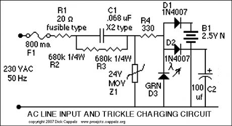 AC Input and Trickle Charging Circuit