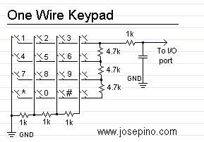 One wire keypad