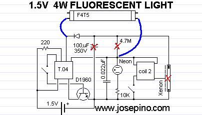 1.5V, 4W fluorescent light
