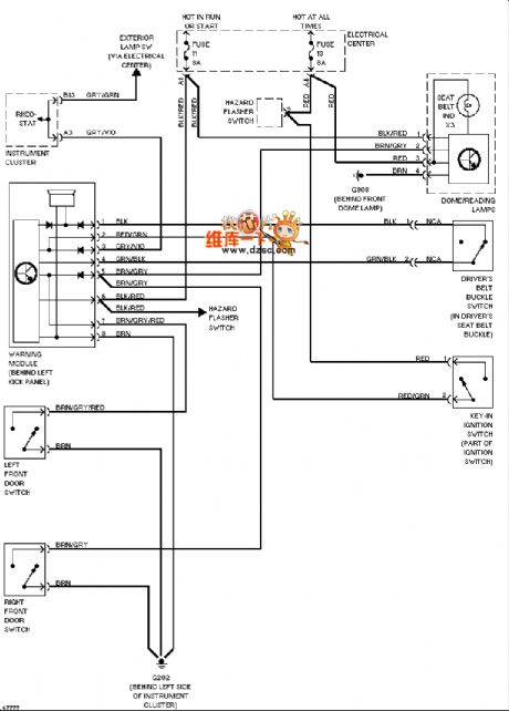 Mercedes-Benz 190E alarm system circuit diagram