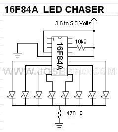 16F48A LED chaser - LED_and_Light_Circuit - Circuit ...