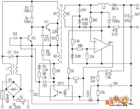 Strong reliability pocket charger switching power supply circuit diagram