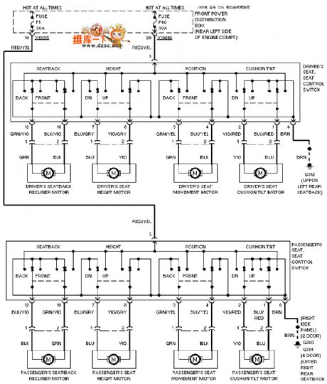 BMW 97 328 I electric seat circuit diagram