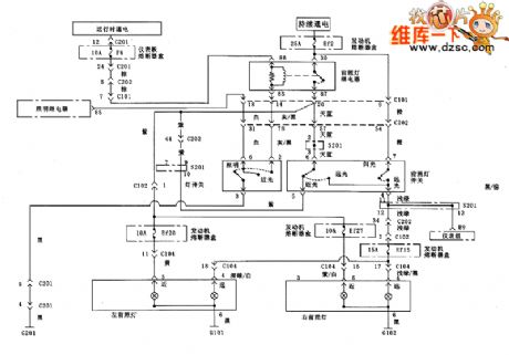Shanghai Excelle headlight and headlight adjustment circuit diagram