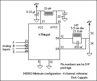 Minimum Mass Wireless Coupled Scanning Voltmeter