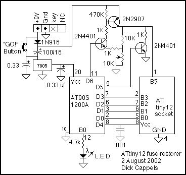 ATtiny12 fuse restorer