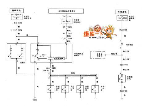 Shanghai excelle gating lights and luggage compartment lights circuit diagram
