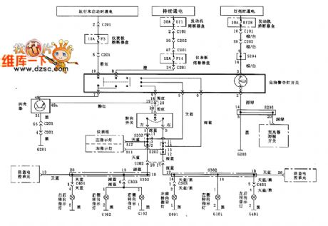 Shanghai excelle turn signal and hazard warning lamp circuit diagram