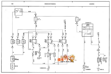 Tianjin vios radiator fan, fan and condenser rear window demister circuit diagram
