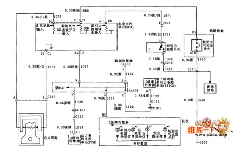 Buick PASS circuit diagram, KEY, TCS, and half a line data