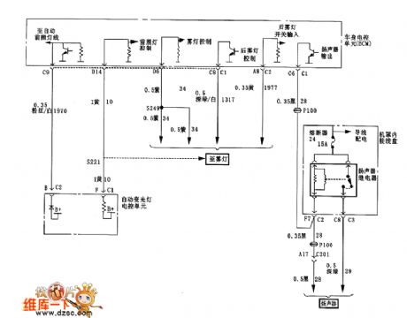 Buick lamp and speakers in the diagram