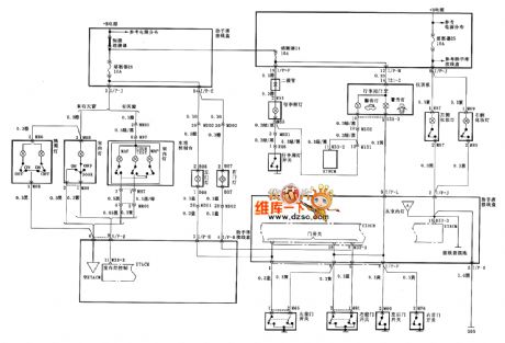 Beijing Hyundai Sang Nata door control and luggage compartment lamp circuit diagram