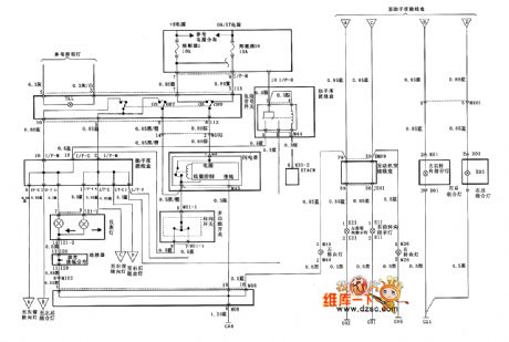 Beijing Hyundai Sang Nata turn signals and hazard warning lights circuit diagram