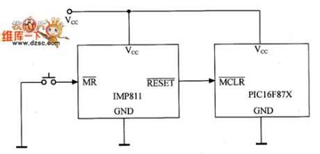 Applied voltage detection reset circuit schematics constructed by the IMP811