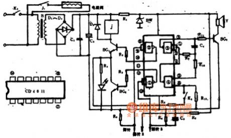 Household automatic water supply device circuit principle diagram