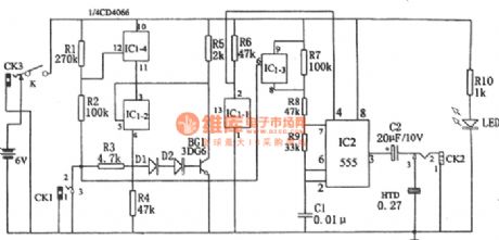 Five-use tri-state audio logic pen ( CD4066 , 555 )