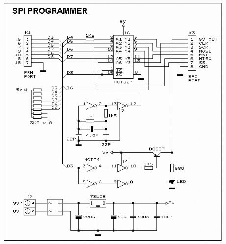 Circuit Diagram of the SPI Flash Programmer