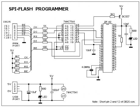 Circuit Diagram of the SPI Programmer