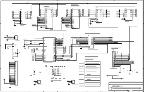 Complete hardware schematic, CPU, memory, PLD