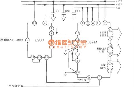12-bit A / D conversion system circuit of AD585