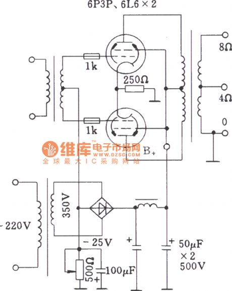 The tubes fixed gate negative pressure mode power amplifier circuit