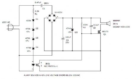 Low Voltage 120vac Power Line Alarm
