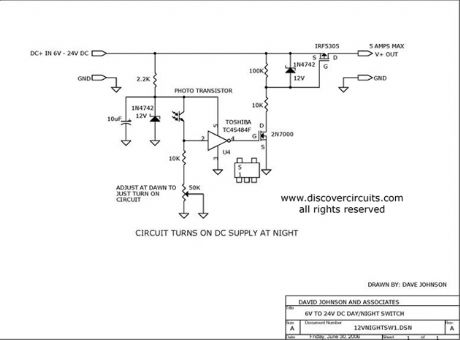 Dark Activated 12v Power Supply Switch