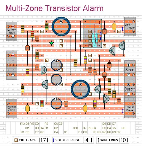 Multi-Zone Transistor Based Burglar Alarm 2