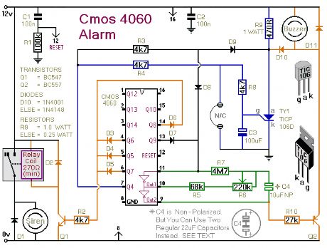 Cmos 4060 Alarm Circuit