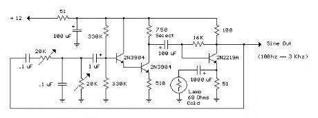 Low Frequency Wien Bridge RC Sinewave Oscillator 1