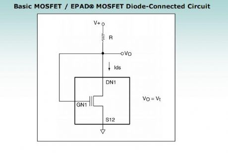 Basic MOSFET/EPAD MOSFET Diode-Connected Circuit