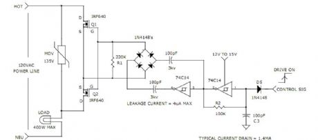 CHARGE COUPLED MOSFET RELAY CIRCUIT
