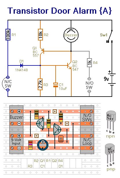Transistor Door Alarm Circuit A
