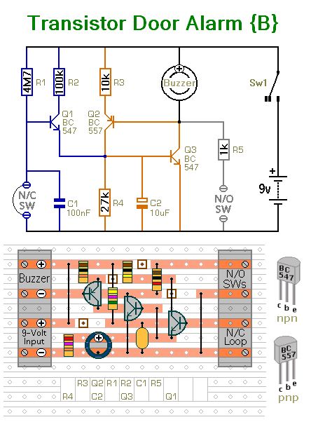 Transistor Door Alarm Circuit B