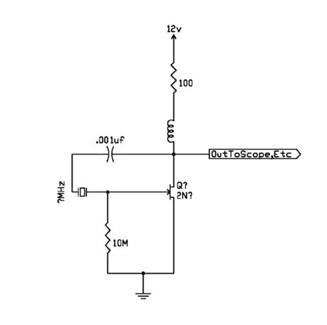 JFET crystal testing oscillator