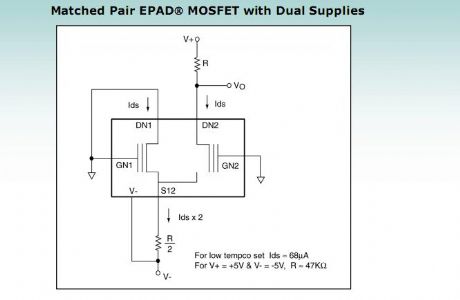 Matched Pair EPAD MOSFET with Dual Supplies