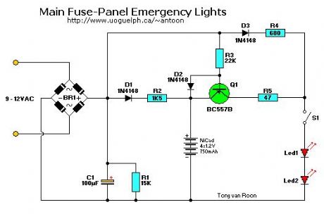 Free Wiring Diagram: 12v Emergency Light Circuit