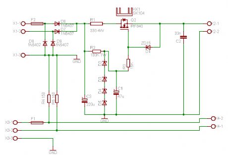 Mosfet stabilized power supply
