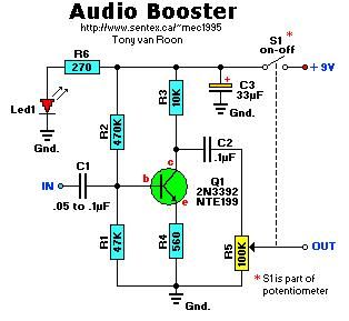 Audio Booster with 1 Transistor