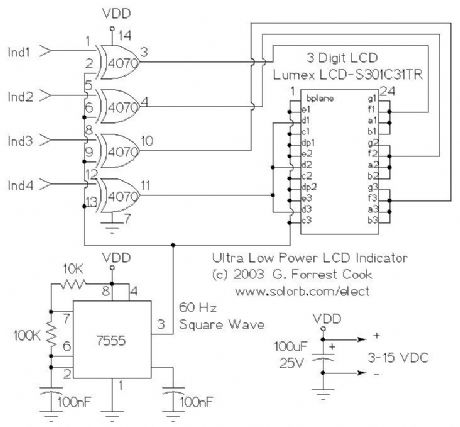 Ultra Low Power LCD Indicator