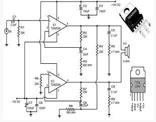 30 watt audio amplifier based TDA2040