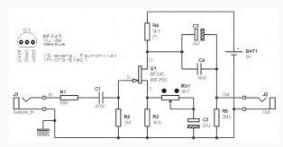 Guitar Pre-amp based on an FET BF245 and BF256