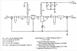 RF Amplifier Circuit : 1 Watt 2.3GHz based MRF2001