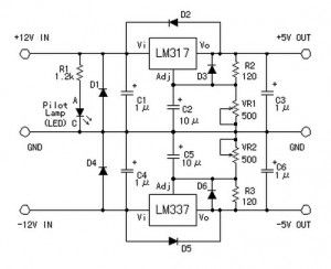 Symmetric 12V to 5V converter
