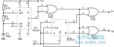 Two-phase clock oscillator with 1MHz highest frequency