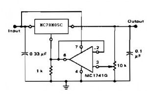 Adjustable Output Regulator with Op-Amp