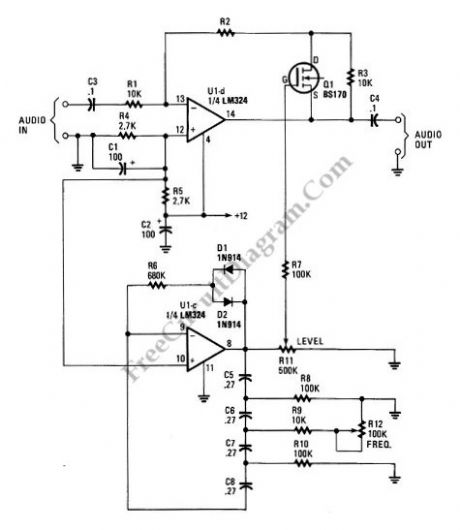 Tremolo Effect Circuit for Electric Guitar or Other Musical Instruments