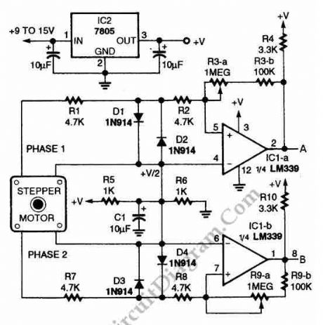 Digital Encoder Circuit diagram Using Stepper Motor